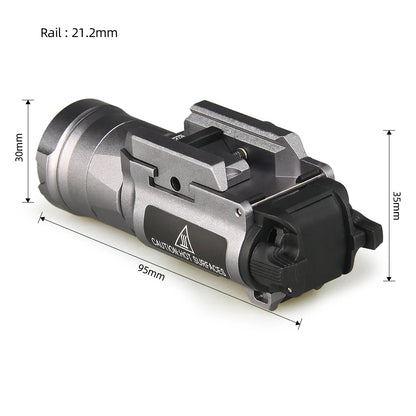 New Tactical X300UH-B LED Weapon Light Pistol Airsoft Flashlight with Picatinny Rail for Hunting gz150135