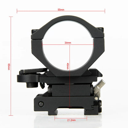 PPT Tactical Red Dot Sight Scope 3x Magnifier Compact Sight with Flip UP Mount Side Picatinny Gun Rail Mount Hunting CB gs1-0002