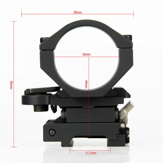 PPT Tactical Red Dot Sight Scope 3x Magnifier Compact Sight with Flip UP Mount Side Picatinny Gun Rail Mount Hunting CB gs1-0002