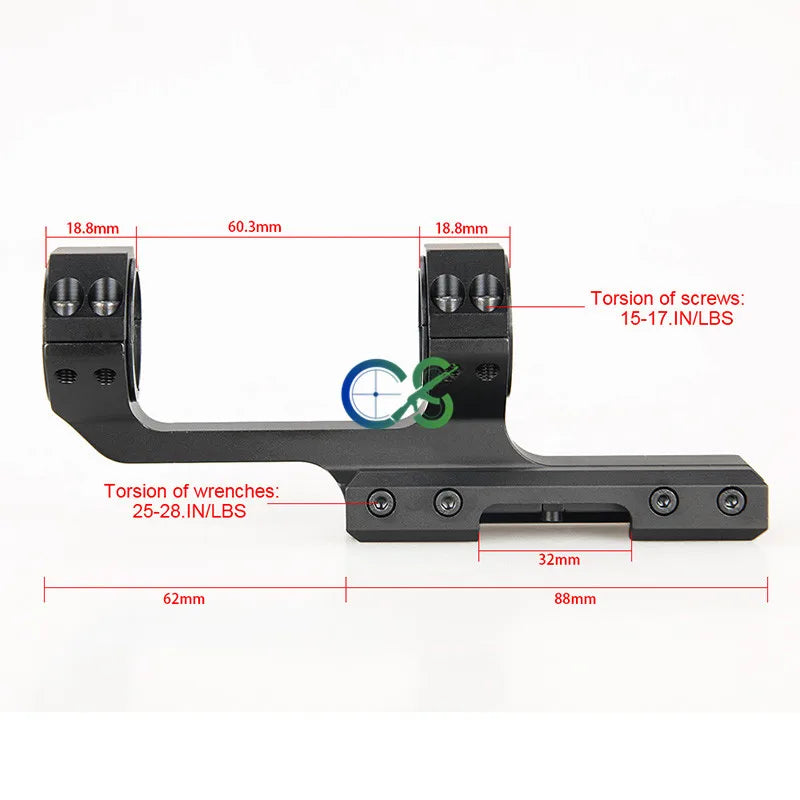 Hunting Accessories Dual Ring Scope Mount Rifle Scope Mount Black Color 1 Inch and 1.18 Inch Diameter Fits 21.2mm Rail gs24-0201