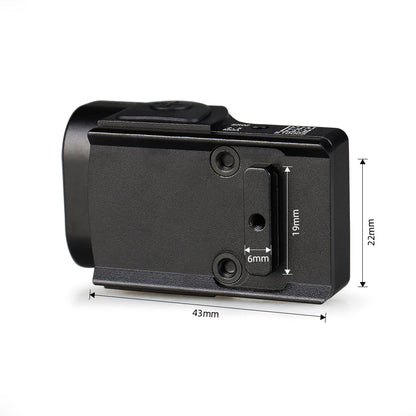 Mini 1X Red Dot Scope Sight 2.5 moa Sight Airsoft Hunting Reflex Sight with Universal Glock Mount Collimator Glock gs2-0130