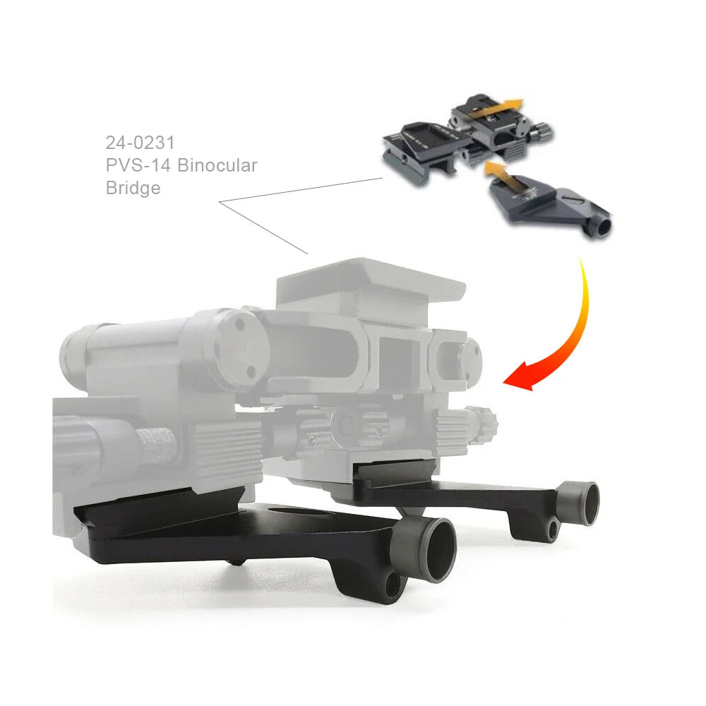 CNC Aluminum PVS-14 Bridge Arm Assembly Dovetail  Helmet Mount for Double Night Vision Scopes PVS14 Gz240238