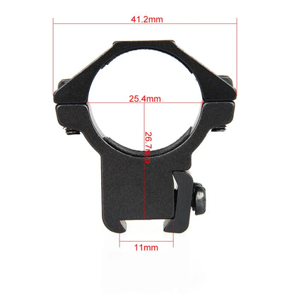 Canis 1pc Rifle Scope Moun Outdoor Hunting Ring 25.4mm fits on 11mm rail Metal Tactical Hunting Rail Mount GZ240107