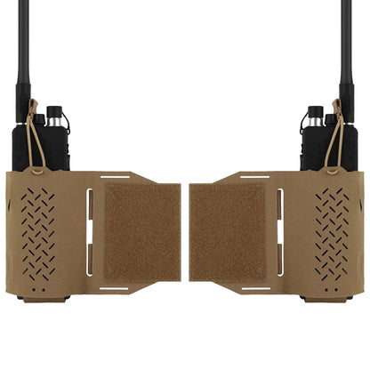 AQzxdc 2 Pcs Tactical Cummerbund Radio Pouch Magazine Holder Carrier Front Hook & Loop Quick Release