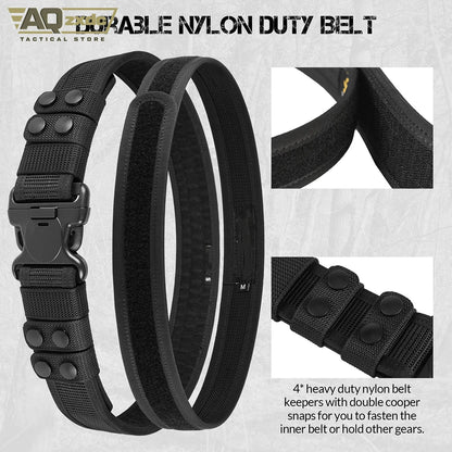 AQzxdc Duty Belt 2'' Police Belts with Hook Lining Nylon Tactical Belt for Law Enforcement Officers with 4 Belt Keeper