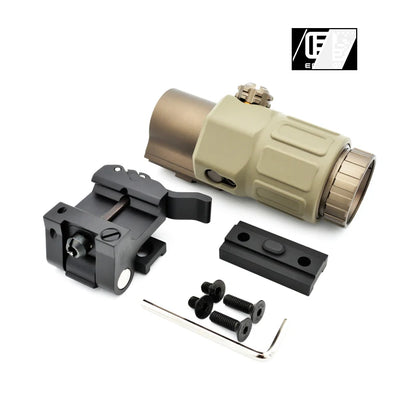 G33 Magnifier Sight 3X with Switch to Side Qick Detach QD Mount for Hunting and Airsoft Rifle Perfect Replica with Full Markings