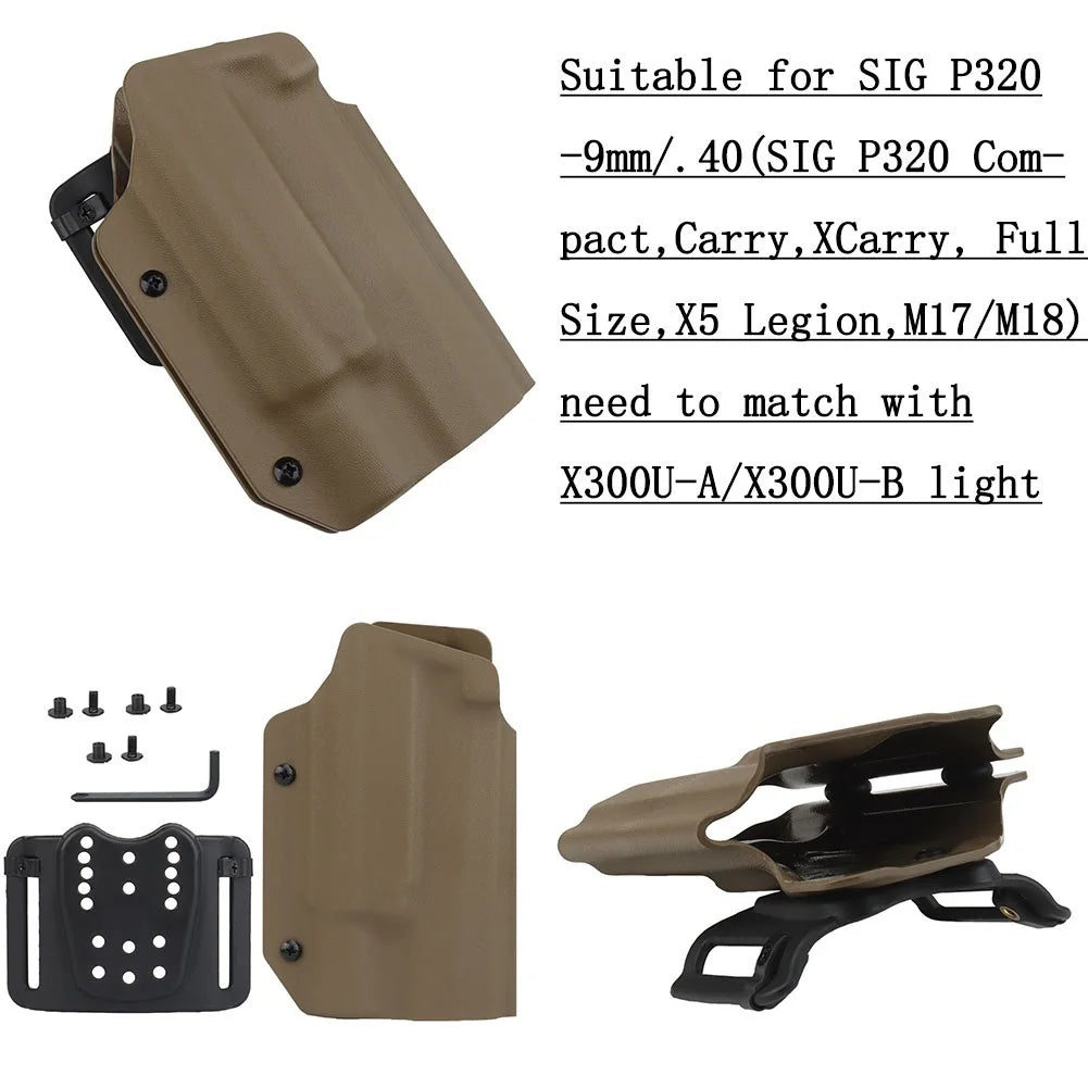 Tactical Battle Belt with 9/5.56mm Mag Pouch, P320 Holster, Ifak Medical Pouch Tactical Utility Duty Molle Belt Airsoft Belt Set