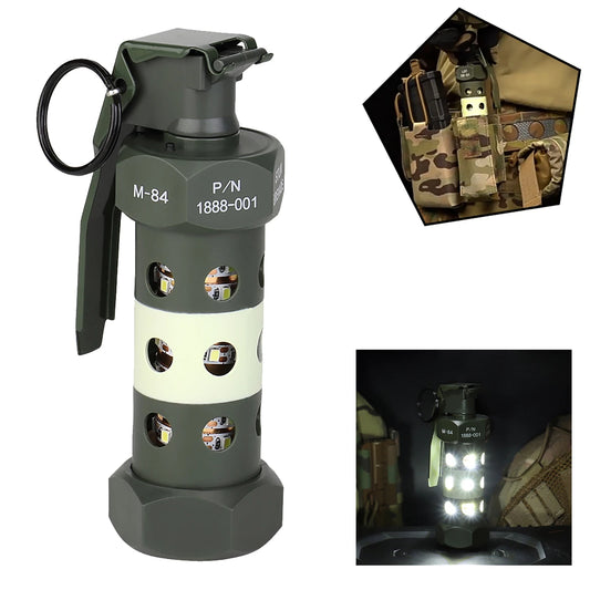 Tactical Camping Light M84 Fake Grenade Flash Explosion Outdoor LED Light Military Lovers Airsoft Grenade Flash Bomb Model