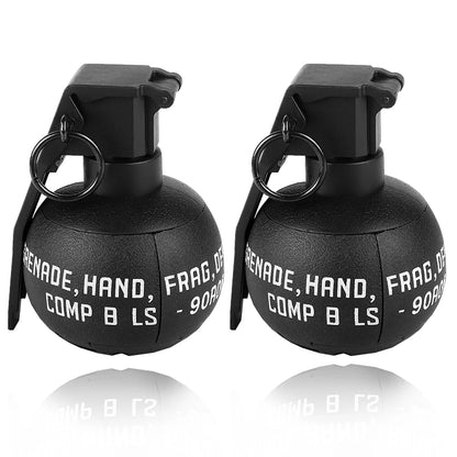 2 Pcs Tactical Grenade Model Toy, M67 Burst Grenade, Military Smoke Grenade Model, for Airsoft Paintball Hunting CS War Game