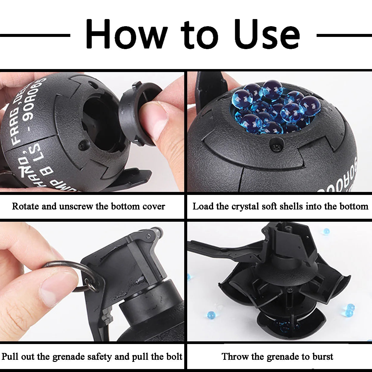 Tactical Smoke Grenade Model M67 Burst Mine Water Grenade Bouncing Smoke Grenade and Other 10 Different Airsoft Grenade Models