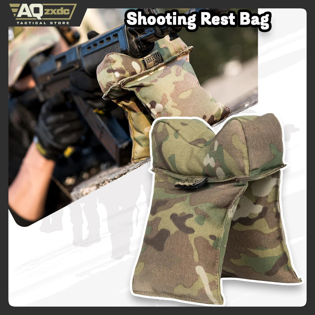 AQzxdc Shooting Rest Bag, Pre-Filled Shooting Sand Bags Front & Rear Gun Range Bag Bench Window Rest Support Holder for Ourdoor