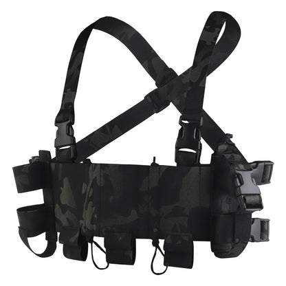 Outdoor Multifunctional Chest Strap Triple Mag Bag & Quick Release Radio Bag & Water Bottle Bag for Police on Auty Airsoft Game