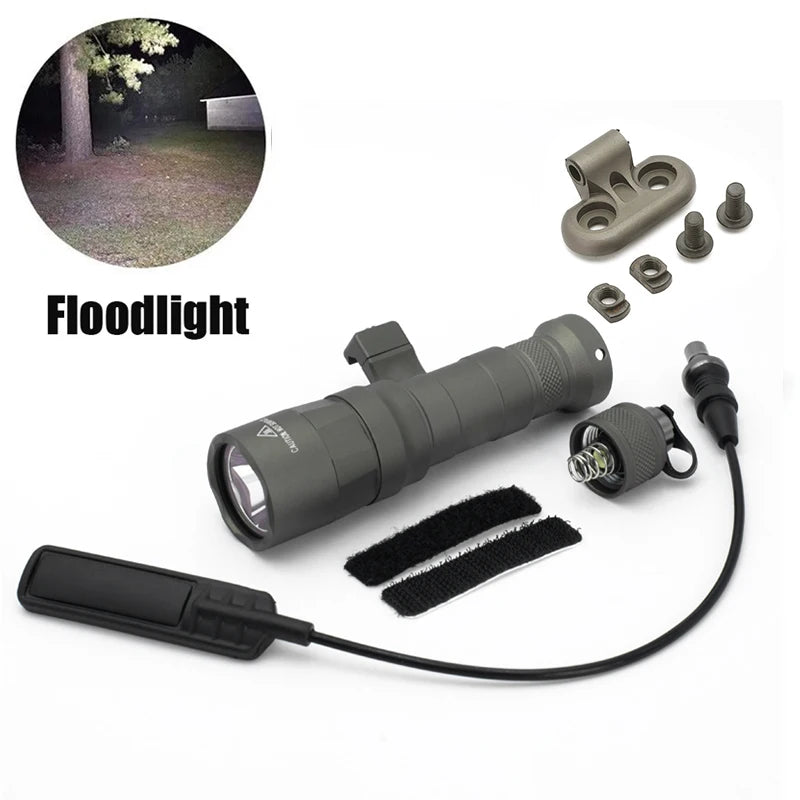 SOTAC M640DFT/M340DFT Tactical Flashlight Scout Light Turbo Spotlight Floodlight Version Fit 20mm Rail Airsoft Rifle Accessories