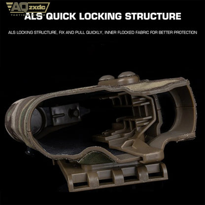 AQzxdc Military Left Hand Quick Holster, Tactical Hand Gun Drop Leg Thigh Pistol Holster  for Airsoft Glock 17 + X300 lamp
