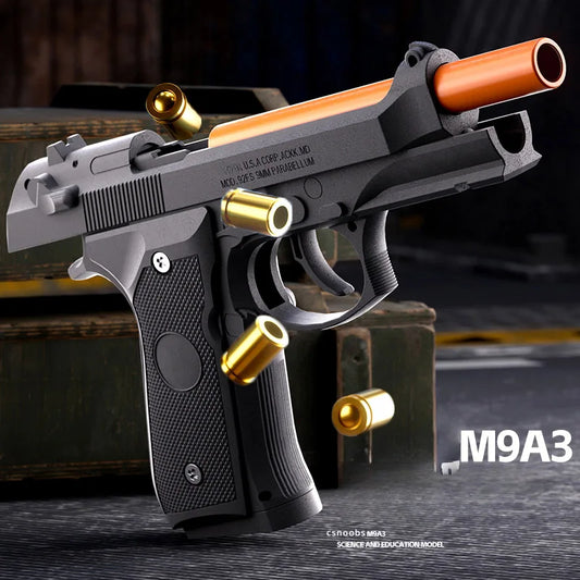 Throwing Shell Toy Gun Continuous Firing Soft Bullet Airsoft Launcher Outdoor Sports CS Game Weapon Pistol for Children Gift