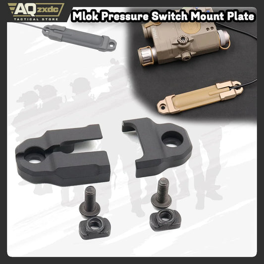 AQzxdc Tactical Mlok Pressure Switch Mount Plate for PEQ 15 Remote Tape Switch Mounting Aluminum
