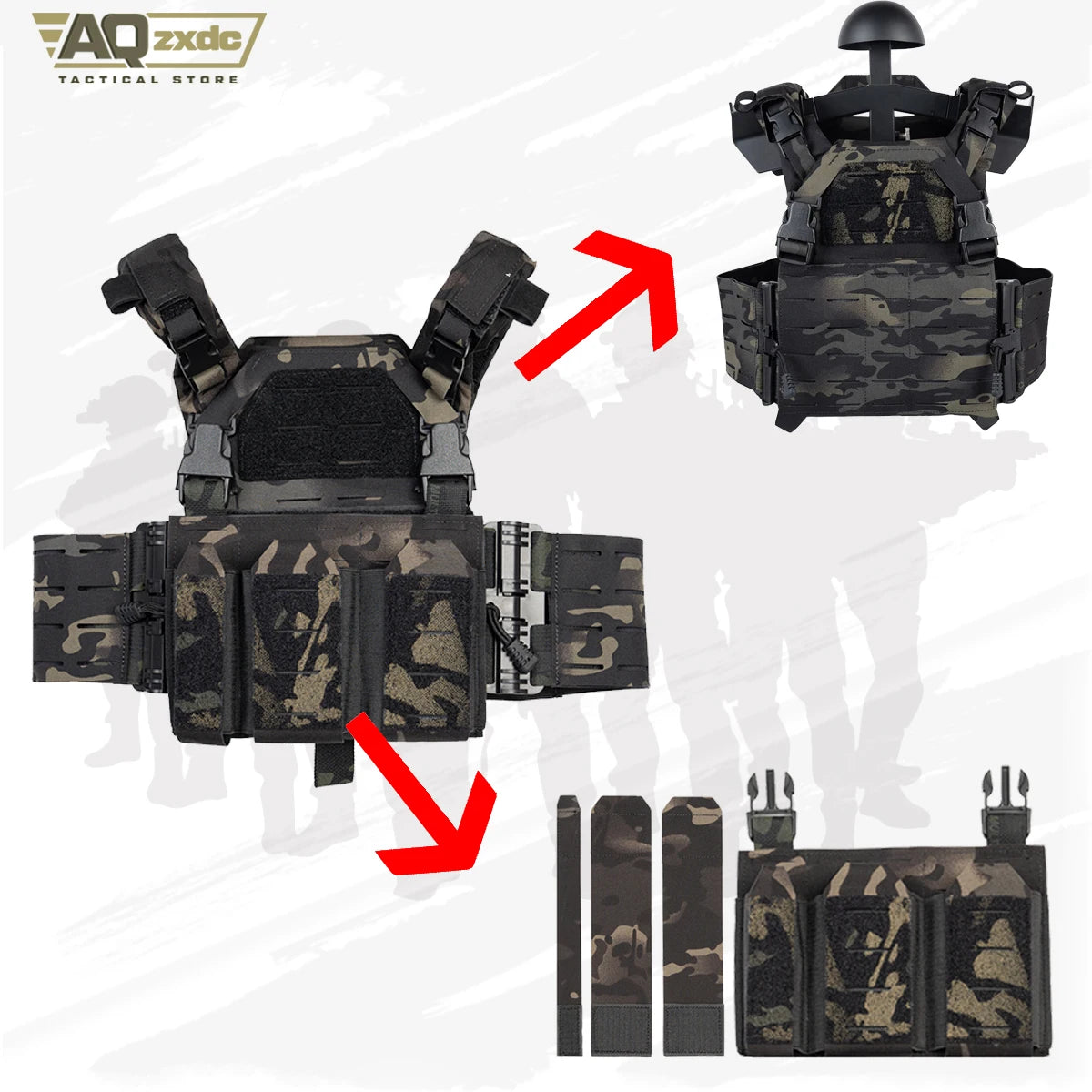 Tactical QPC Vest Plate Carrier Body Armor  Quick Release System Small Tactical Vest Tactical Chest Rig for Girls, Children‘s