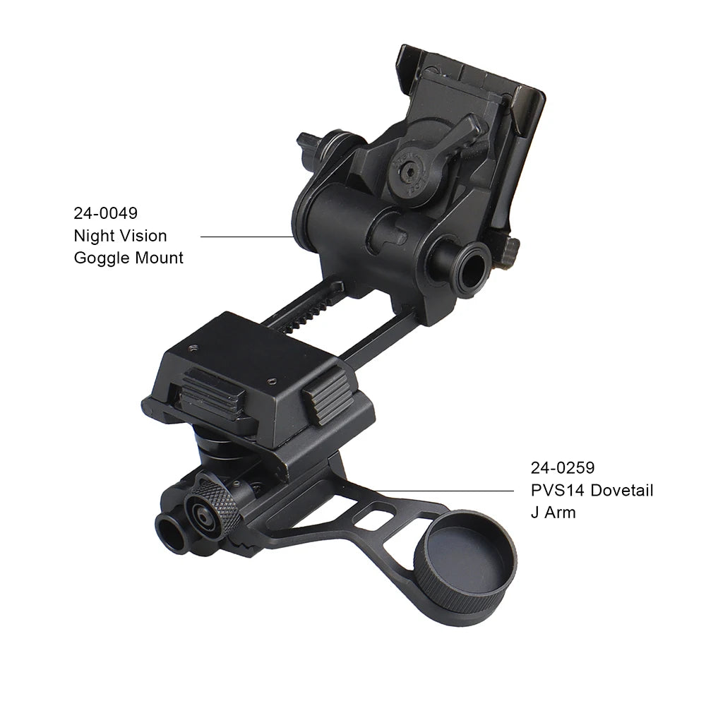 Metal PVS-14 J Arm NVG Mount Helmet Bracket Adapter for Hunting Airsoft PVS-14 Night Vision Goggles Dovetail J Arm gs24-0259