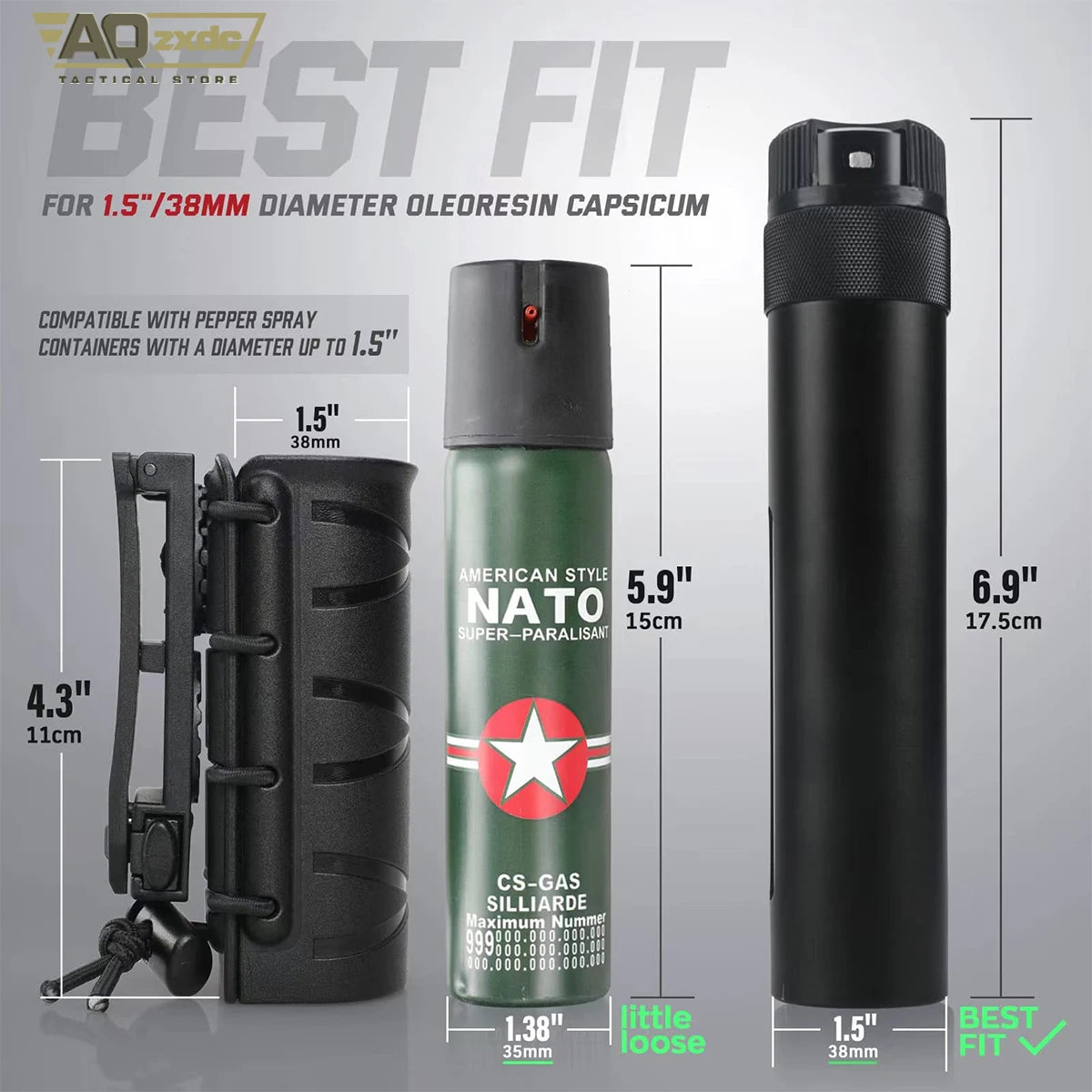 AQzxdc Police Molle Handcuff Holster with OC Spray Holster for Duty Belt Fit Asp Handcuff Tactical Pepper Spray Holster