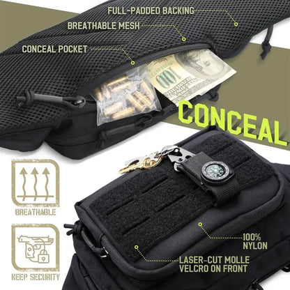 AQzxdc Concealed Fanny Pack Pistol Pouch, Tactical Fanny Pack Handgun Pouch with Universal Pistol Holster CCW EDC Waist Pack