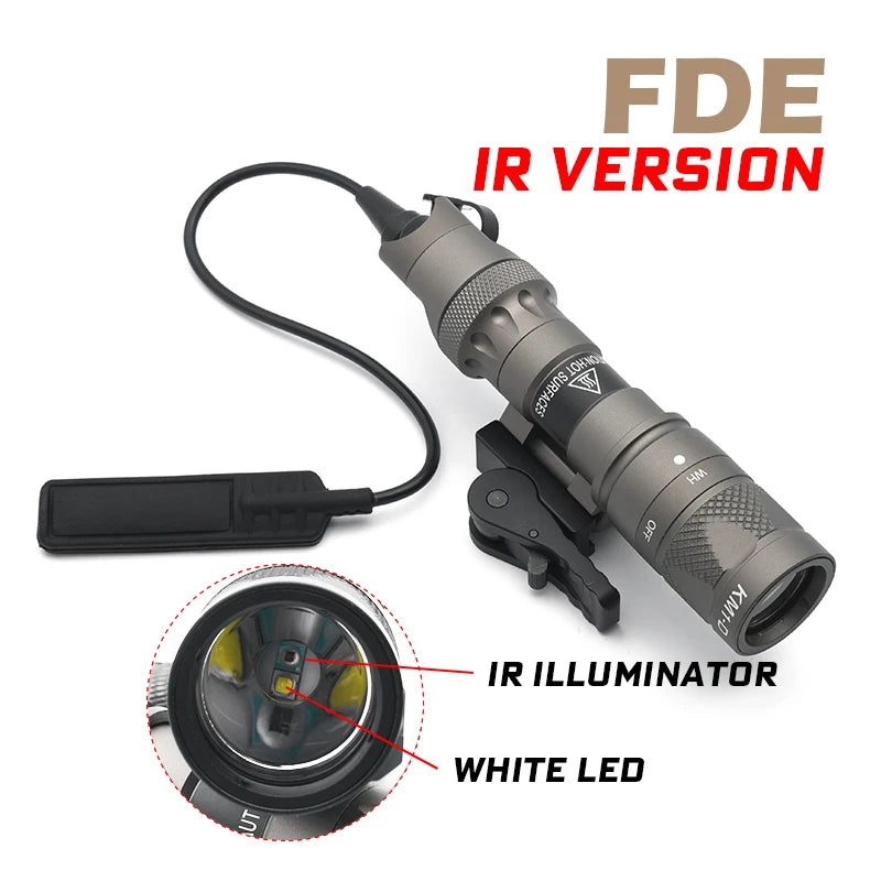 Tactical M323V IR Flashlight 500 Lumen White LED Light & IR Infrared Output Hunting Scout Light with Remote Switch and QD Mount