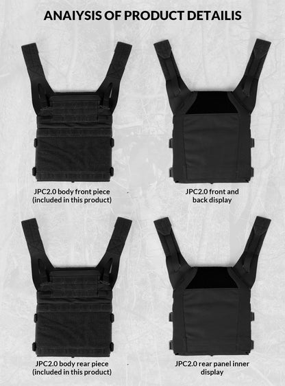 AQ zxdc PTT Molle Tactical Gear Hunting Shooting Chaleco Tactical Plate Carrier JPC2.0 Tactical Vest for Airsoft Cs War Game