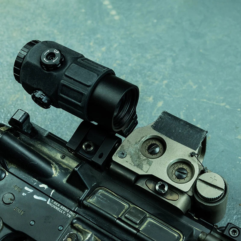 G45 Magnifier Sight 5X with Switch to Side Quick Detach QD Mount for Hunting and Airsoft Rifle with Original Markings