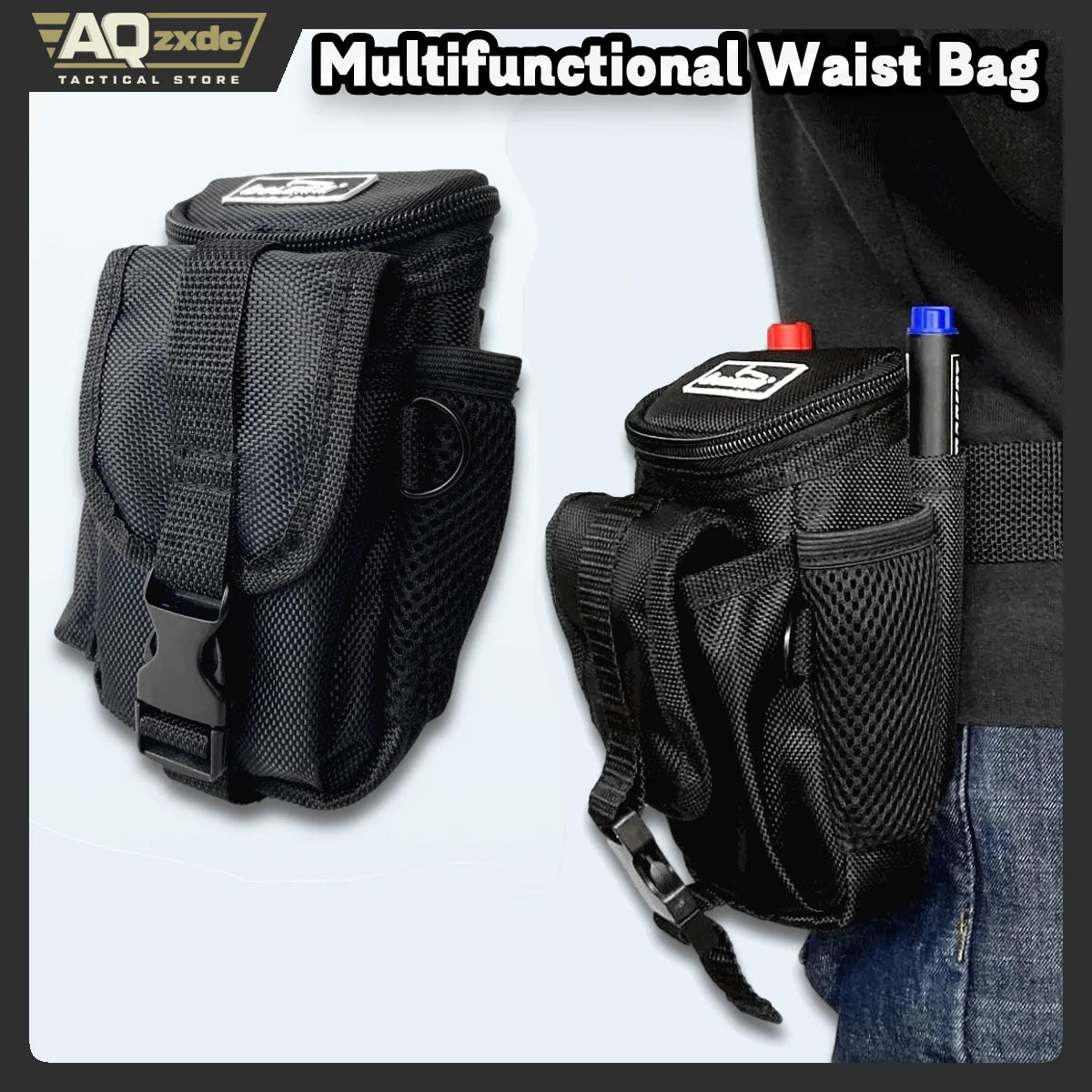 AQzxdc Multifunctional Tool Waist Bag, Mobile Phone Bag, Small Multi-Meter Waist Bag 1680D Oxford Cloth Thick Exquisite Tool Bag