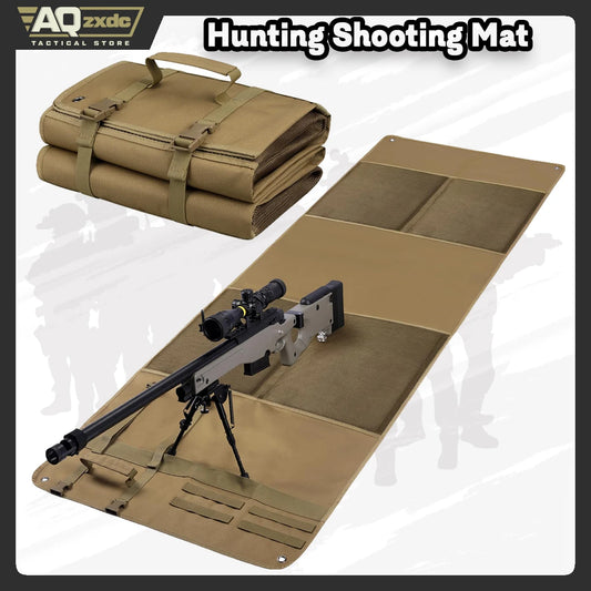 Shooting Mat Prone Tactical Shooting Pad Folded Shooter Blanket with Bipod Holder, for Hunting Outdoor Training Competition