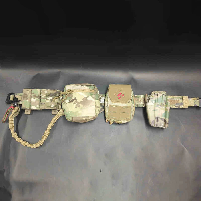 Tactical G17 Holster Belt Set with Triple Magazine Bag & Sundries Bag & Medical Bag & Gun Rope for Airsoft Paintball CS War Game