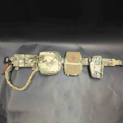 Tactical G17 Holster Belt Set with Triple Magazine Bag & Sundries Bag & Medical Bag & Gun Rope for Airsoft Paintball CS War Game