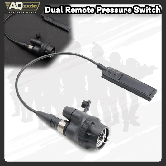 Tactical Dual Remote Pressure Switch Assembly for M300/M600 Series Weapon Lights, with Constant-on or Momentary-on Tape Switch