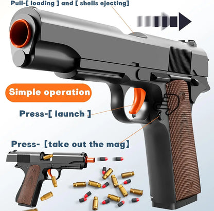 Shell Ejecting Pistol M1911 Airsoft Empty Hanging Soft Bullet G17 Black Toy Gun CS Weapon for Boys Gift