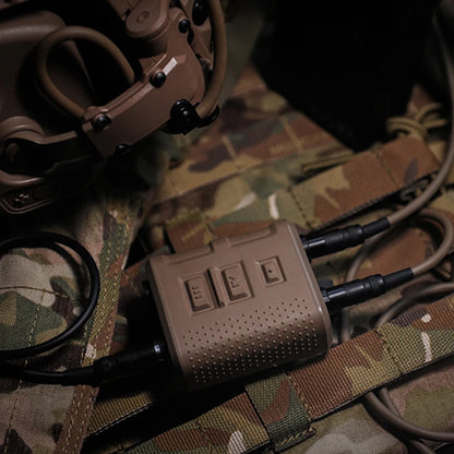 Headset FMA Tactical U714/U s PTT, podpora více konektorů, adaptéry pro hlavice K / ICON V20/V60