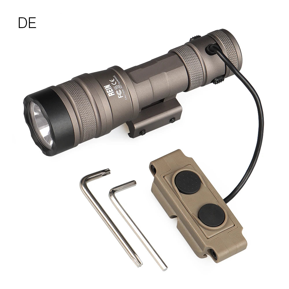 Tactical Flashlight LED Micro Light 1000 lumens Momentary Constant Function with Remote Press Switch For Hunting 15-0155
