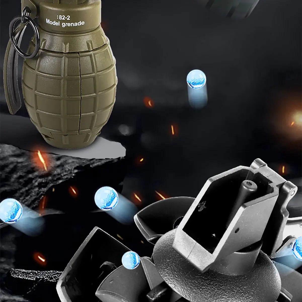 Tactical Smoke Grenade Model M67 Burst Mine Water Grenade Bouncing Smoke Grenade and Other 10 Different Airsoft Grenade Models