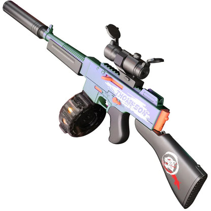 Hand-in-one shell throwing soft bullet gun Thomson submachine gun can fire toy gun model boys eat chicken fight