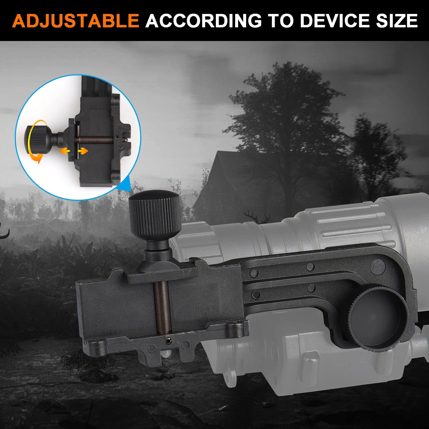 AQzxdc Pom Adjustable PVS 14 Night Vision Mount Adapter Straight Arm Mount Adapter for Night Vision PVS 14 / PV 1011 to NVG