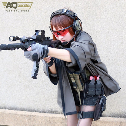 AQzxdc Outdoor Hunting Jacket Tactical Combat Cloak Training Coat for Airsoft Outerwear Cosplay