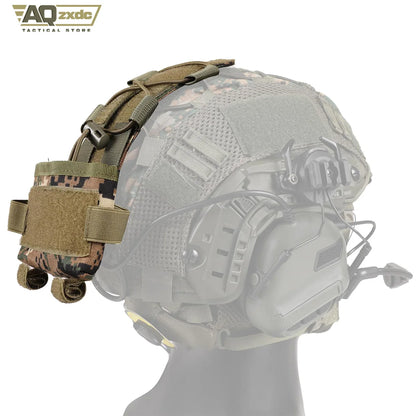 AQzxdc Tactical Helmet with Headset,4in1 Upgraded Adjustable with Helmet Cover for Airsoft Cosplay Military Gear War game