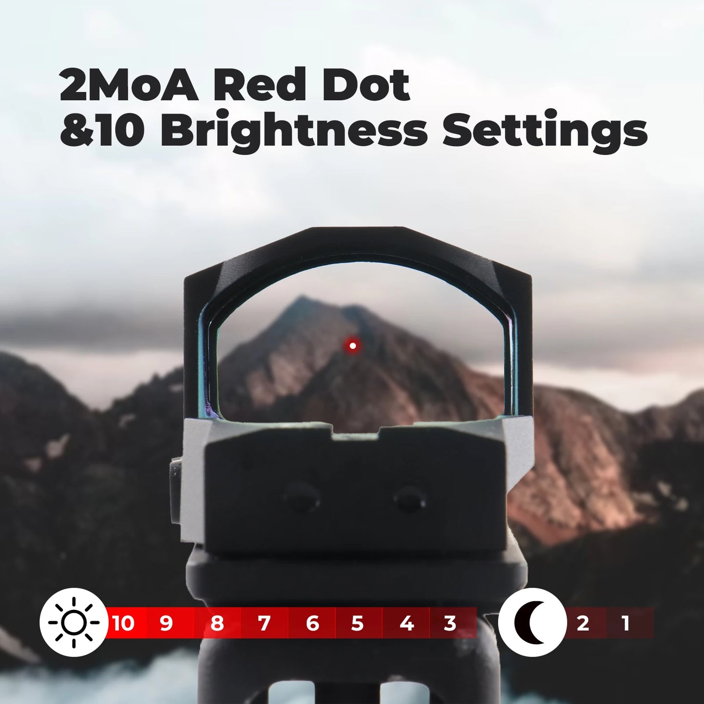 PPT 1X Mini Red Dot Sight 2MOA Reflex Rifle scope Hunting Scope With10 Brightness Settings Co-Witness Holographic AR15 gs2-0143