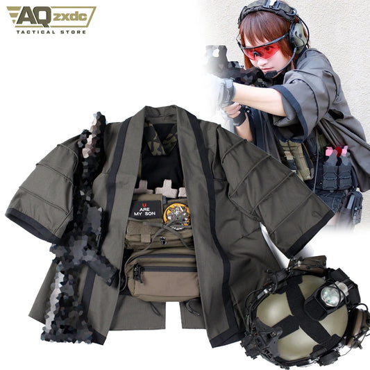 AQzxdc Outdoor Hunting Jacket Tactical Combat Cloak Training Coat for Airsoft Outerwear Cosplay