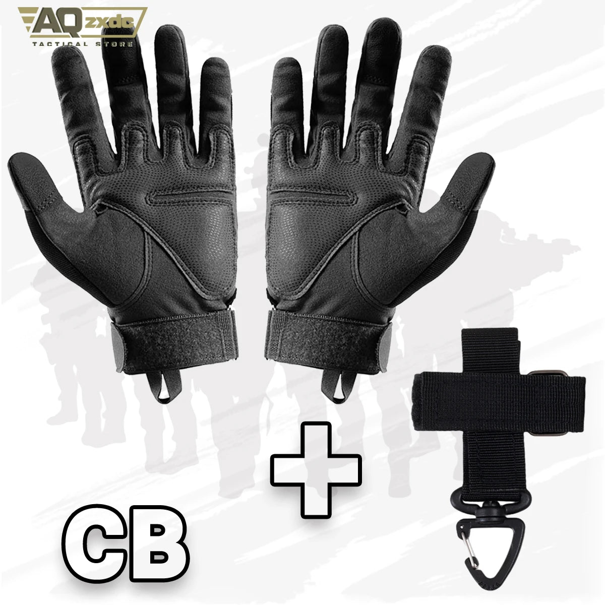 Men'S Outdoor Full Finger Gloves with Glove Buckle & Knuckle Protection Tactical Assault Training Gloves for Riding, Hunting