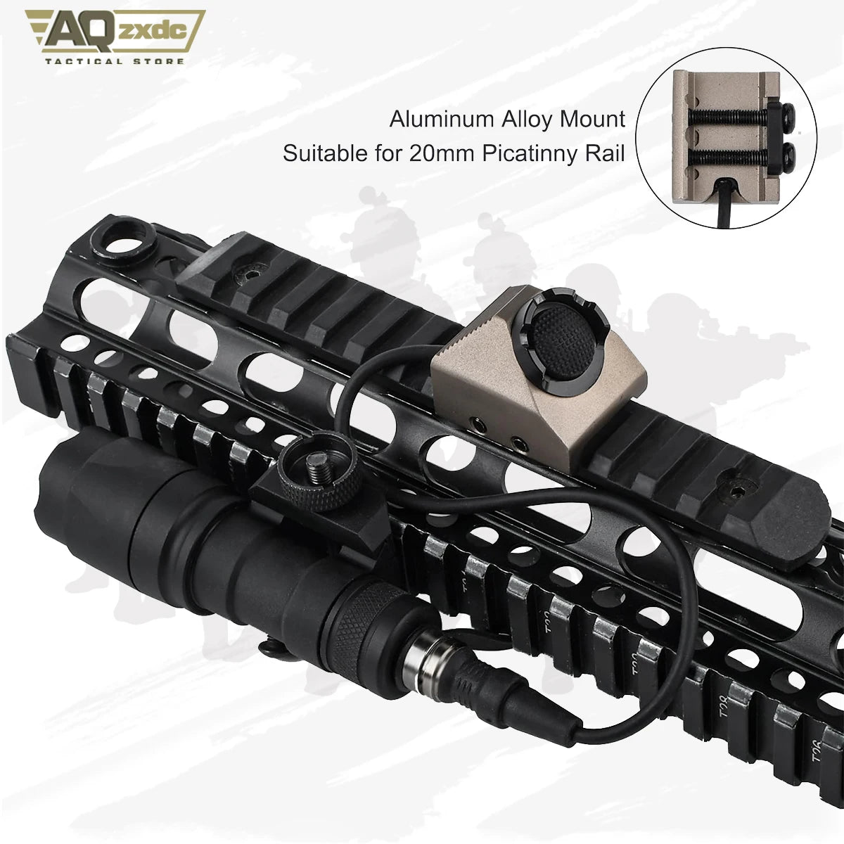Remote Pressure Switch with 2.5mm Plug for PEQ DBAL NGAL Airsoft Laser Sight,Aluminium Tactical Light Switch Mount for 20mm Rail