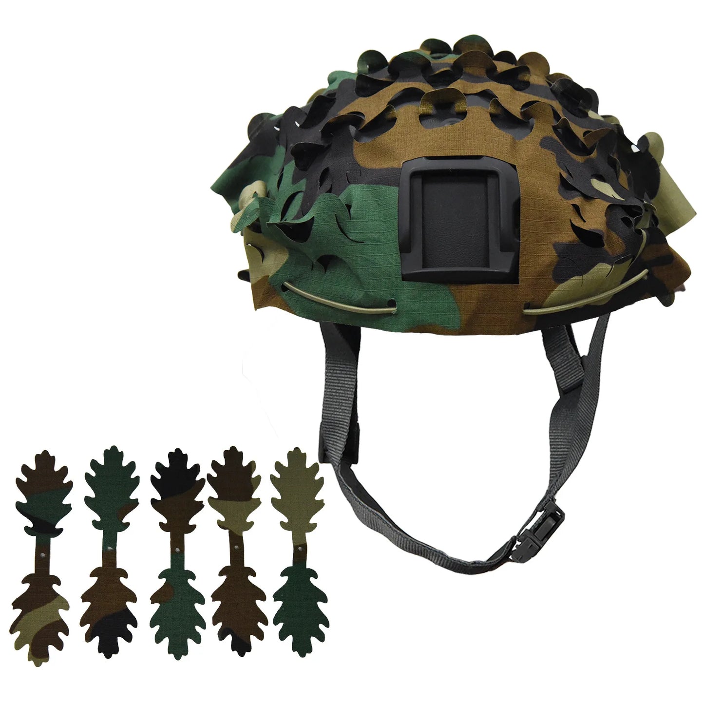 Tactical 3D Camo Leaf Shape Airsoft Helmet Cover Mesh Helmet Cloth Paintball Paratrooper Hunting Airsoft Helmet Accessories
