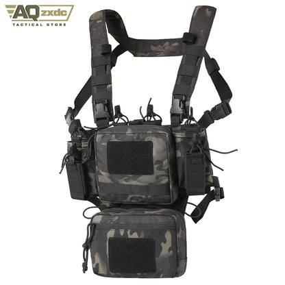 Tactical Chest Bag Full Set With Camouflage Quick-Release Bellyband And Protective Vest Mount PTG Tactical Chest Rig Vest Bag