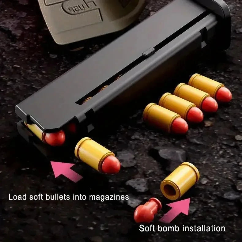 Shell Throwing Toy Gun Sig17 M9a3 Pistol With Target Laser Soft Bullet Airsoft Outdoor Sports CS Weapon for Children Gift