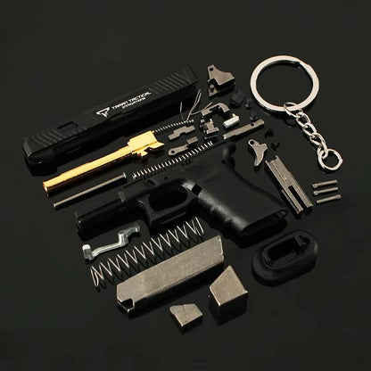 1:3 Semi Alloy G34 TTI Pistol Model Keychain Disassemble Mini Gun Toy Craft Bag Pendant for Chlidren Adults