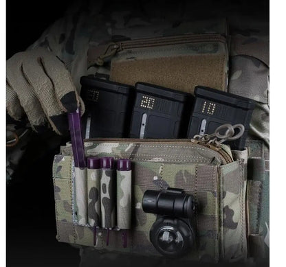 AQzxdc Tactical Glow Stick Pouch Chemlight Pen Holder Flashlight Battery Organizer Molle Gear Glow Sticks Panel for Airsoft Game