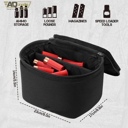 Tactical Ammo Bag, Detachable Inner Space Ammunition Carrier Pouch with ID Patches Ammos Transportation Bag for Pistol Rifle